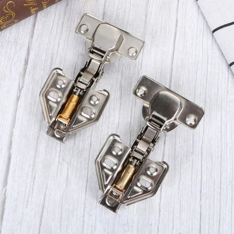 Hydraulic Cabinet Hinges With Quiet Operation 4 Pack Stainless Steel Heavy Duty Hinges for Kitchen Cabinets, top view.