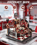 3D Marble Run Puzzle Kit For Adults, Fantasy Land Wooden Mechanical Model Building Set, Gear Ball DIY Kit, 215x205x165mm