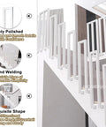 Heavy-Duty U-Shaped Stair Handrail For Indoor Steps Featuring A Rock Solid Grip And Beefy Construction With Rust Resistant Finish, white polished design