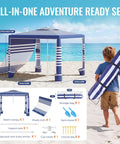 8 X 8 Ft Pop Up Beach Canopy Tent For 6 To 8 People With UPF 50 Plus Sun Protection Sidewall Wind Resistant Frame on beach