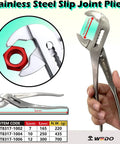 WEDO stainless steel groove-joint pliers, 12-inch adjustable water pump pliers with slip joint and V-jaw