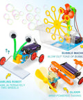 Six-In-One Robotics Science Kits For Kids Ages 8 To 12, STEM Building Toys With Bubble Machine, Doodling Robot, Balance Robot, Crawling Robot, Glider And Air Rocket For Hands-On Engineering Fun. bubble, crawling and glider robots