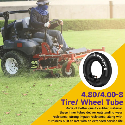 Beefed-Up 4.80-8 Inner Tube Replacement for Wheelbarrows Lawn Mowers in lawn mowing use