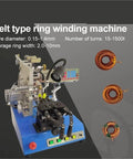 Slick Belt Type Ring Winding Machine With Magnetic And Iron Cores Featuring An Inductance Hook For No Sweat Needle Threading and precision winding.