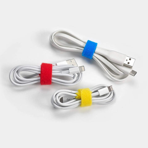 Self Gripping Cable Ties 5 Inch Straps Multi Color 50 Pack Reusable Hook And Loop Cord Organizer For Desk Office And Home Cable Management And Organization