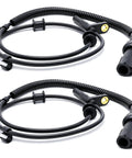 Front Abs Speed Sensor Pair Compatible With Ford F 150 2005 Through 2008 4 2L 4 6L 5 4L Left Right Driverside Passenger Side Oe Als1712 7L3z2c204a with wires and connectors.