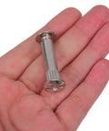Rock Solid 100 Piece Pack M6 Cabinet Panel Binding Bolt in hand made from cold rolled steel for furniture assembly.