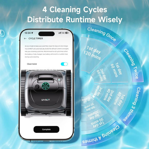 Cordless Robotic Pool Cleaner For Inground And Above Ground Pools, 4-In-1 Cleaning, Wall And Waterline Scrubbing, Smart Navigation