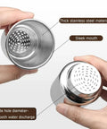 Rock Solid Stainless Steel Pour Over Coffee Dripper With Fine Mesh Metal Filter showing thick stainless steel material and sleek mouth.