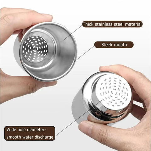 Rock Solid Stainless Steel Pour Over Coffee Dripper With Fine Mesh Metal Filter showing thick stainless steel material and sleek mouth.