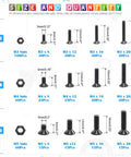 510 Piece Metric M3 M4 M5 Alloy Steel Socket Cap Screws And Nuts Kit With Hex Head Flat Head Bolts Black Oxide Finish Details