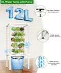 Hydroponic Tower Garden System With Full Spectrum Grow Lights For Indoor And Outdoor Use 5 Tier Vertical Garden With 25 Pods