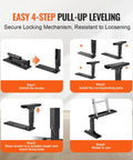 Four-step installation guide for Stair-Friendly Ladder Leveler Extender, 23.4 x 5.8 Inch Non-Slip Stabilizer, Adjustable 11.4 to 18 Inch Height, Fully Foldable Ladder Aide for Uneven Surfaces, Ideal for Home DIY, Outdoor, and Pro Projects.
