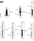 Golf Cart Rivet Kit For EZGO TXT 1994 And Later Complete Body Hardware Set with measurements of individual rivets shown.