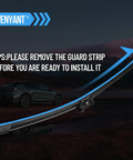 Heavy Duty 26 Inch Driver Side And 19 Inch Passenger Side Windshield Wiper Blades Set For Tesla Model 3 2017 2023 Front Wipers Replacement Easy Install Universal Fit displayed with installation tip