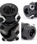 Three Quarter Inch Double D Steering Shaft Universal Joint Built Tough With Powder Coated Black Finish, Three And One Quarter Inch