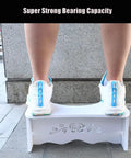Ergonomic Squatting Toilet Stool For Adults, sturdy design demonstrating weight capacity on wood-plastic composite step stool.
