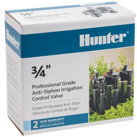 Heavy Duty Three Quarter Inch Anti Siphon Irrigation Control Valve With Twenty Four Volt Solenoid For Outdoor Residential Landscaping PGV ASV RT052 Easy Install Dope Captive Plunger And Durable Operation For Reliable Sprinkler System Performance, 3/4 in box