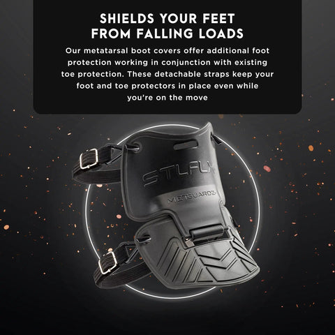 MetGUARDZ Metatarsal Guard For Safety Boots And Shoes With Straps Pull On Version SEN 605 Metatarsal Protector Shields Feet From Falling Objects On The Jobsite