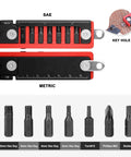 7 In 1 Bike Multitool with hex wrenches, screwdrivers, ruler, key ring; compact EDC tool kit for on the go maintenance