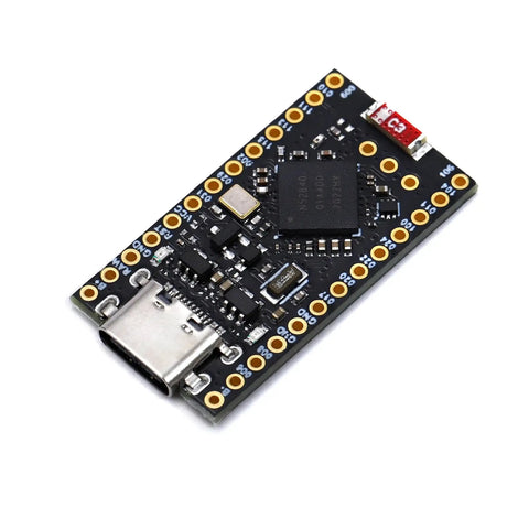 Pro Micro NRF52840 Wireless Bluetooth Development Board Featuring A Slick Charging Management Module And 2.4G Transceiver Low Power SoC For Straight Up Prototyping 3 Pack angled view with USB-C port and components.
