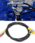 Heavy Duty Hydraulic Pressure Test Hose 2m 6ft 630Bar With PU Sheath Pro Grade Flexible Hose connected to blue machinery