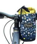 Willis Stem Bag For Bike Handlebar Quick Access Drawstring Pouch attached to bike handlebars