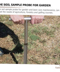 Stainless Steel Soil Sampling Tool With T Handle Probe For Lawn And Garden Care being used in grassy soil