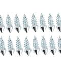 Heavy Duty Winter Tire Spikes With Solid Tungsten Steel Tips And Rugged Aluminum Construction M8 Thread 100 Piece Set in a close-up layout.
