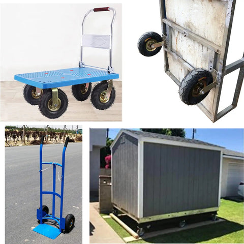 Built Tough Heavy Duty Pneumatic Caster Wheels With Easy Flip Side Brake Double Ball Bearings For Sweet Silent Rolling On Utility Carts Swivel Industrial Casters Stainless Steel Bolts No Drama Install