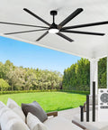 Giant 100 Inch Outdoor Ceiling Fan With Light Workhorse Industrial Ceiling Fan With Remote For Shop Garage Or Patio Black