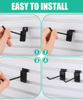 Installation steps for Bulk Slatwall Hooks Set 200 Pcs Metal Hanging Panel Display Hangers For Garage, Shop, And Retail Use
