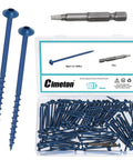 101 Piece Pocket Hole And Deck Screw Kit With Size Eight Two And A Half Inch Screws, Square Drive, Blue Anti Rust Coated Exterior