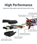 Diagram of components of a 6ft 4K HDMI 2.0 Cable With Ethernet 18Gbps High Speed For TV PS5 Xbox including shielding and connectors