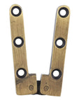 90 Degree Fold Flat Cabinet Hinge For Secure Furniture Storage And Slick Lids in a brass finish showing pre-drilled holes