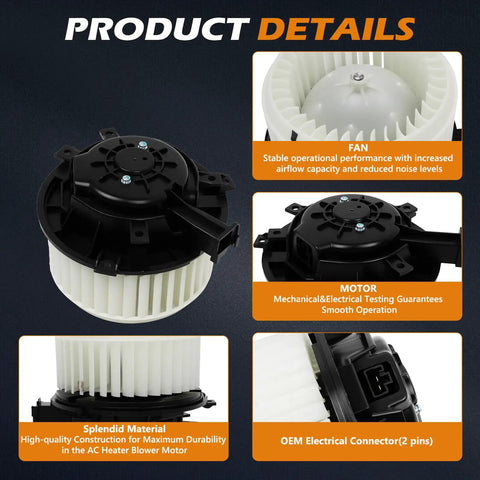 Heater Blower Motor For Buick Encore 2014 To 2019, Chevy Sonic 2012 To 2019, And Trax 2013 To 2019 Direct Fit OEM Replacement
