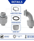 Components of Flexible Liquid Tight PVC Electrical Conduit Kit Three Quarters Inch Diameter 25 Feet Outdoor Non Metallic Grey shown