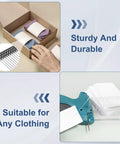 Top Shelf Heavy Duty Plastic Tagging Fasteners For Clothes And Retail 3 Inch Black Label Gun Barbs in a box with clothing.