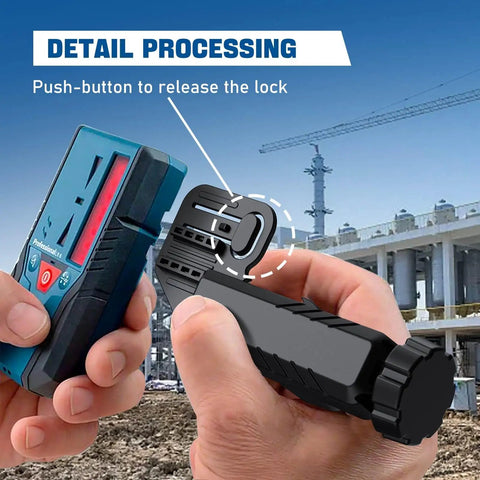 Universal Laser Receiver Bracket Clamp For LR6 LR7 LR8 LR10 Systems With Tool Free Mounting And Push Button Release, black clamp