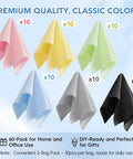 Zeefpod microfiber cleaning cloths, 6x7 in, 60-pack with assorted colors for glasses and screens.