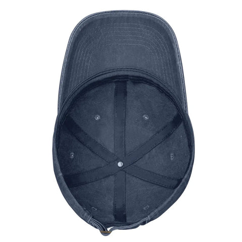 Interior view of No Crying On The Yacht Funny Hat For Men Navy Blue Washed Distressed Baseball Cap For Camping Outdoor Activities And Boyfriend Gifts Dope Casual Cap Gift Idea