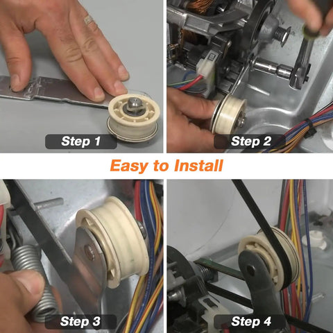 Step-by-step installation of Upgraded Dryer Drive Belt Kit With Idler Pulley And Pulley Kit 661570V 661570 279640 W10837240