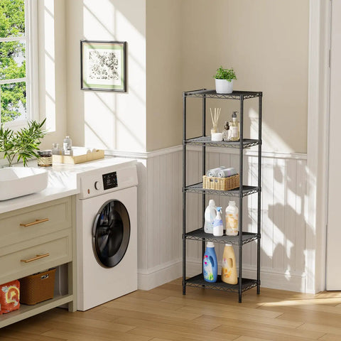 Sturdy Heavy Duty Wire Shelving Units Adjustable Metal Storage Rack With Reinforced Grid And No Sweat Setup For Garage Organization And Home Pantry Display Solutions