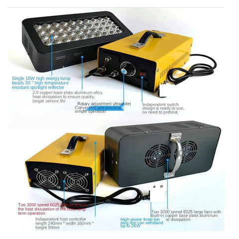 Industrial Grade Hella Efficient 400W Led Uv Curing Lamp With Tunable 365Nm 395Nm And 405Nm Bands For Quick Fix Inkjet And 3D Photopolymer Resin Job Sites