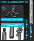 24 In 1 Magnetic Ratchet Screwdriver Set With Detachable T Handle Multi Bit Repair Kit showing magnetic feature with screws.