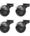 Heavy Built Swivel Plate Caster Wheels 2 Inch 4 Pack Smooth As Butter Roller Casters for office chair, featuring black rubber wheels.