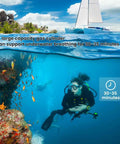 Diver using One Point Nine Liter Mini Scuba Tank For Adults Portable Underwater Breathing Cylinder in vibrant coral reef