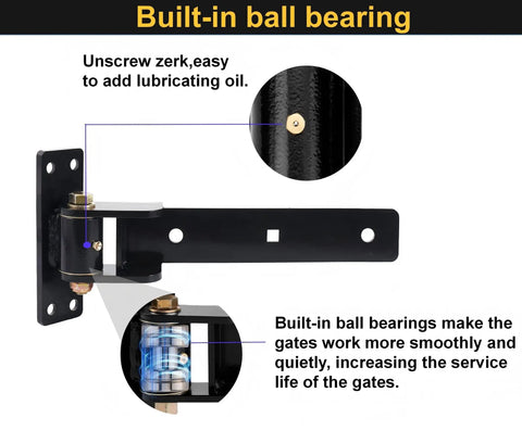 Beefy Heavy Duty Gate Hinges 13 Inch Strap Hinges With Ball Bearings For Smooth Swing 900 Lbs Per Pair detail view