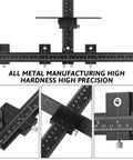 Diy Friendly Adjustable Cabinet Hardware Jig Template for Drawer Handles and Knobs Installation, black aluminum rulers