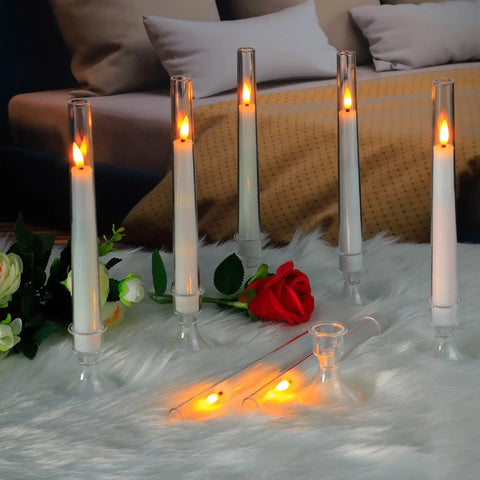 Battery Operated LED Flameless Candles With Timer, Outdoor Waterproof Candles In 3x4, 3x5, 3x6 Inch Sizes, 9 Pack on fur rug
